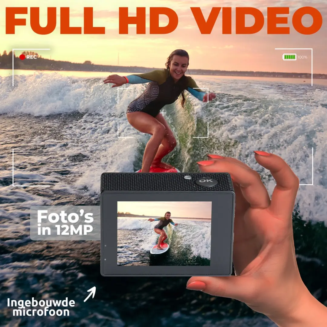 Denver ACW5054 Action Camera 12MP - Full HD - WiFi - 30m Waterdicht - Zwart