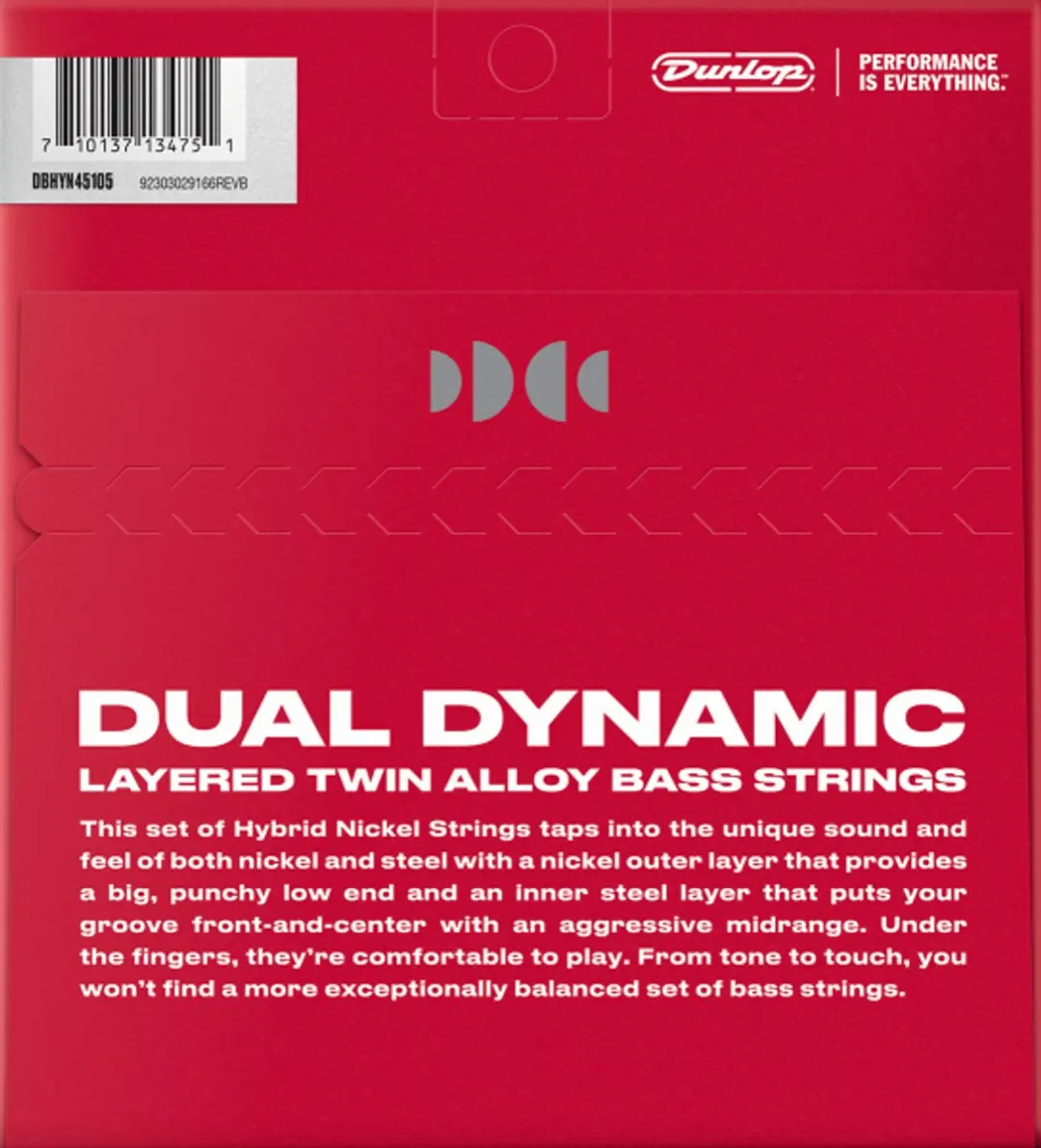 Dunlop Bass Strings Hybrid Nickel 45-105 - 4 Stuks