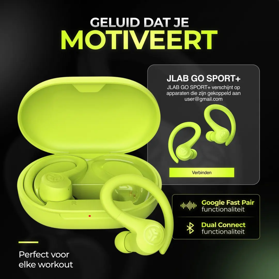 JLab Go Sport IEUEBGAIRSPRTRYEL124 Draadloze Oordopjes - Geel