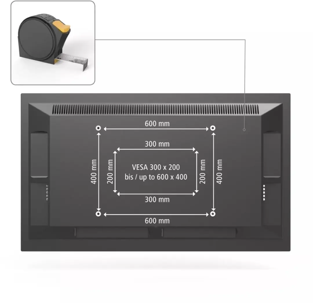 Hama Pro TV Beugel 00220863 - Draai & Kantel - 37-80" - 40kg - VESA 600x400 - afbeelding 6 van 6