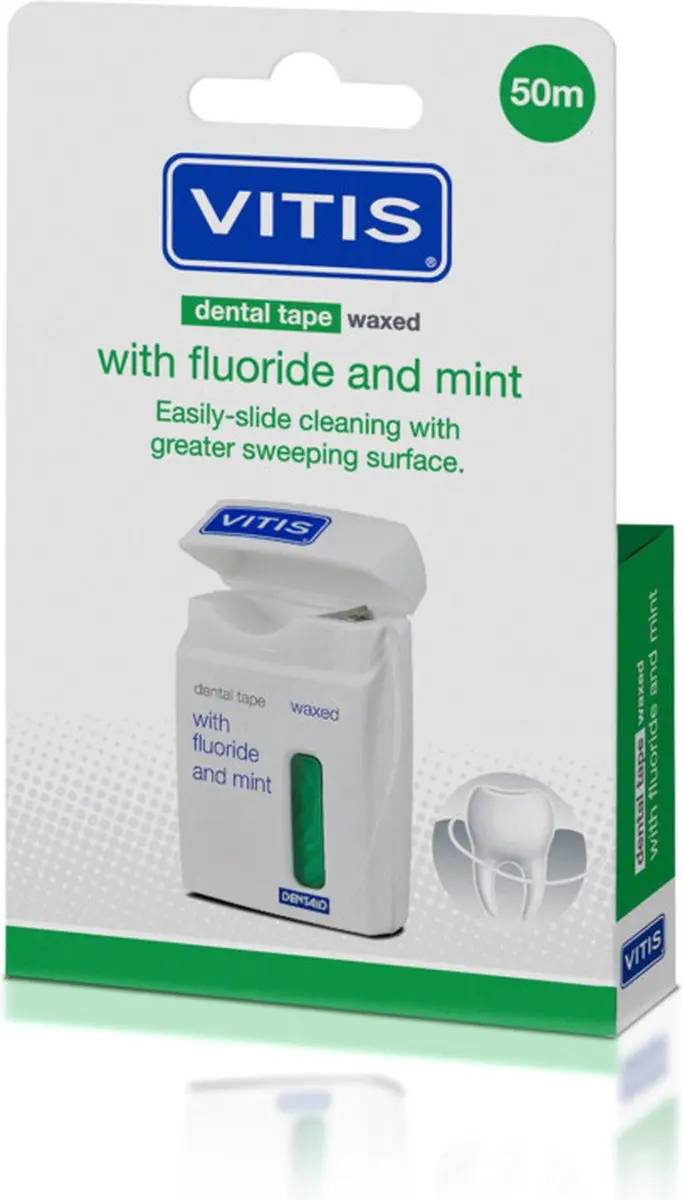 Vitis Waxed Dental Tape Fluoride & Mint - 2x50m