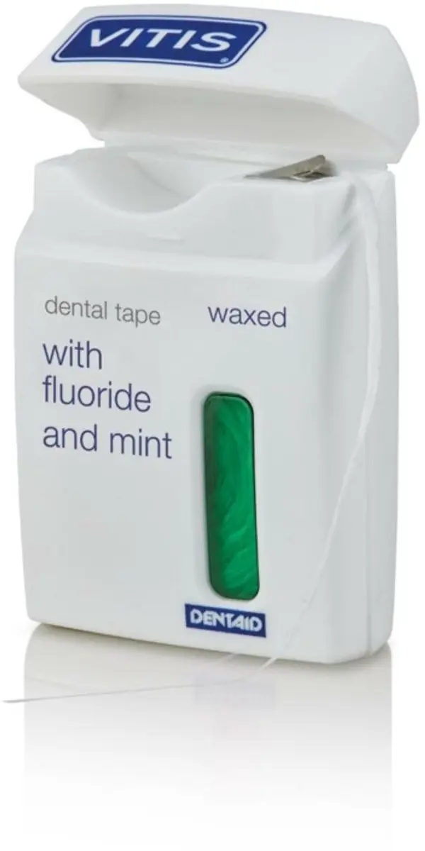 Vitis Waxed Dental Tape Fluoride & Mint - 2x50m