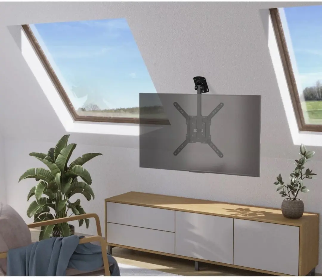 Hama 00220877 TV-beugel Plafond - 65" - Kantelbaar & Zwenkbaar - 40kg - Zwart