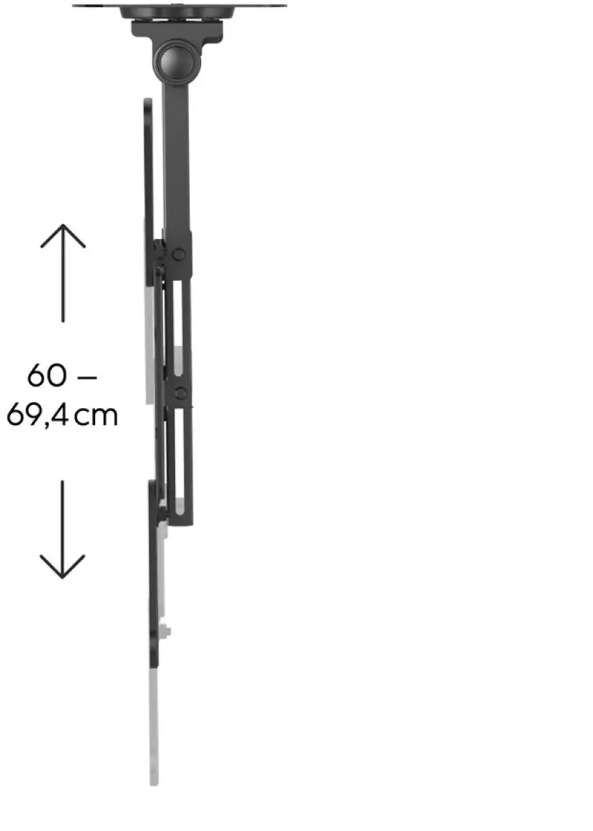 Hama 00220877 TV-beugel Plafond - 65" - Kantelbaar & Zwenkbaar - 40kg - Zwart