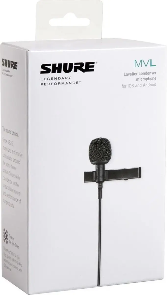 Shure MVL-3.5mm Lavalier Microfoon - Zwart