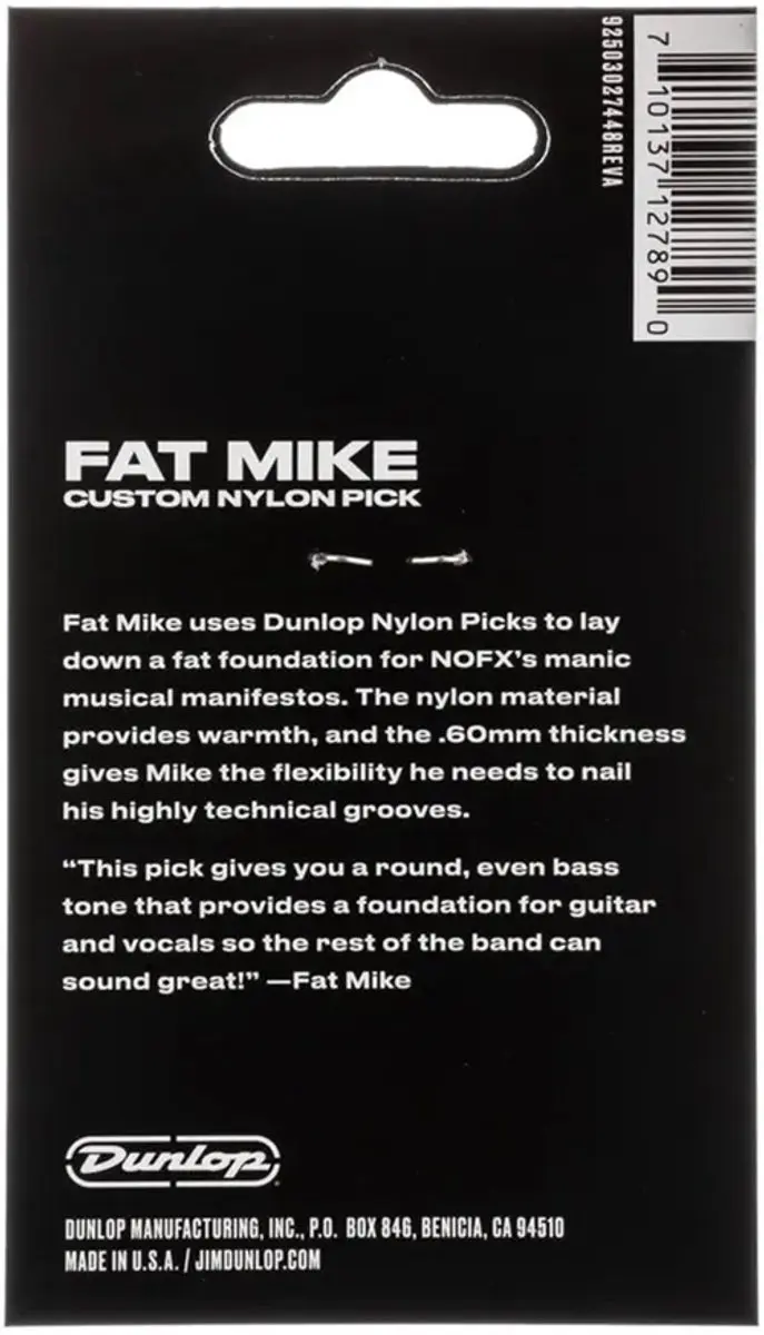Dunlop Fat Mike Plectrumset 0,60mm