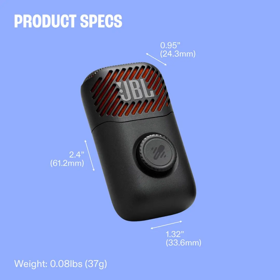 JBL EasySinc Mic Mini JBLESMICMINI Draadloze Microfoon - USB-C/AUX/Bluetooth - Zwart - afbeelding 6 van 6