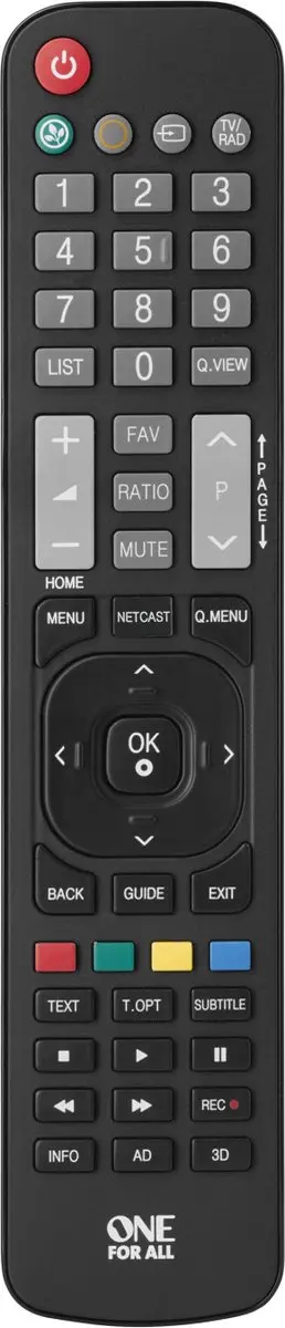One For All URC1911 Afstandsbediening - LG TV - Zwart