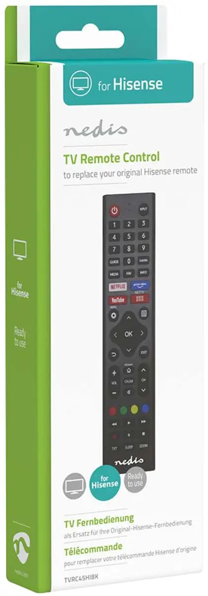 Nedis TVRC45HIBK Vervangende Afstandsbediening - Zwart - afbeelding 6 van 6