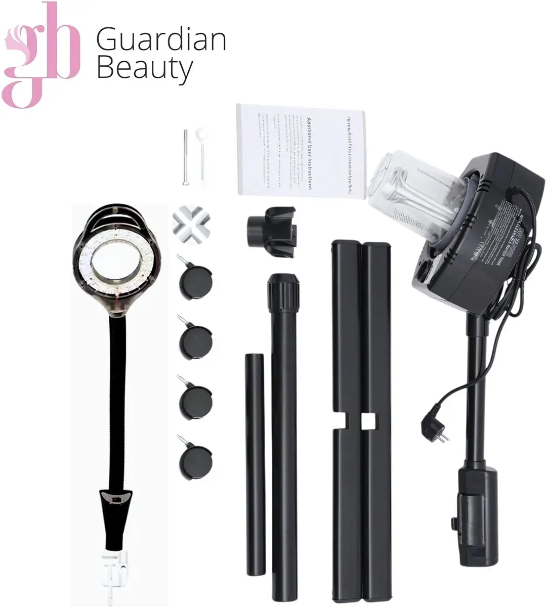Guardian Beauty Gezichtsstomer - Met Lamp - Zwart