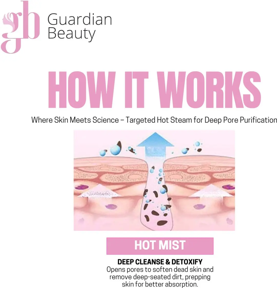 Guardian Beauty Gezichtsstomer - Met Lamp - Zwart