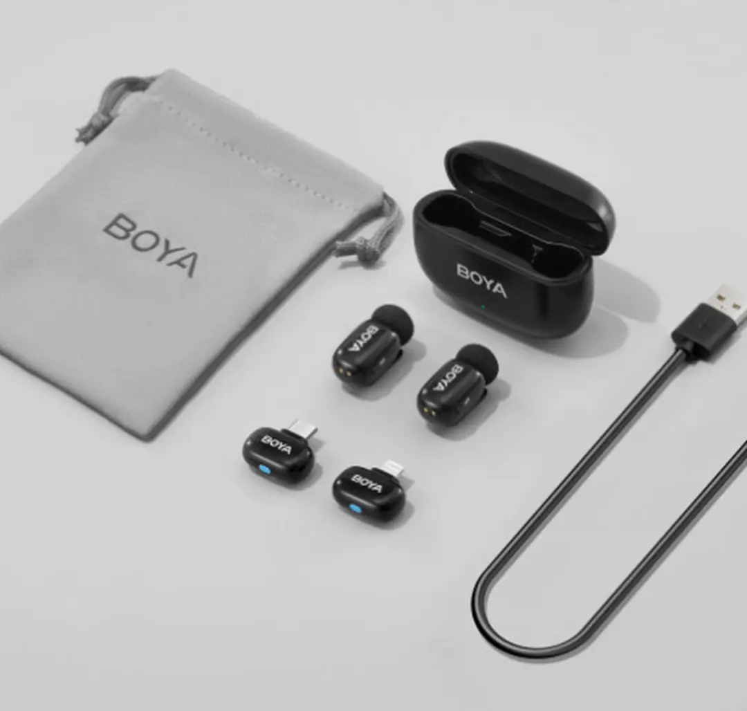 Boya Mini-12 MINI-12 2.4GHz Draadloos Microfoonsysteem - 2 Zenders + Ontvangers - Black