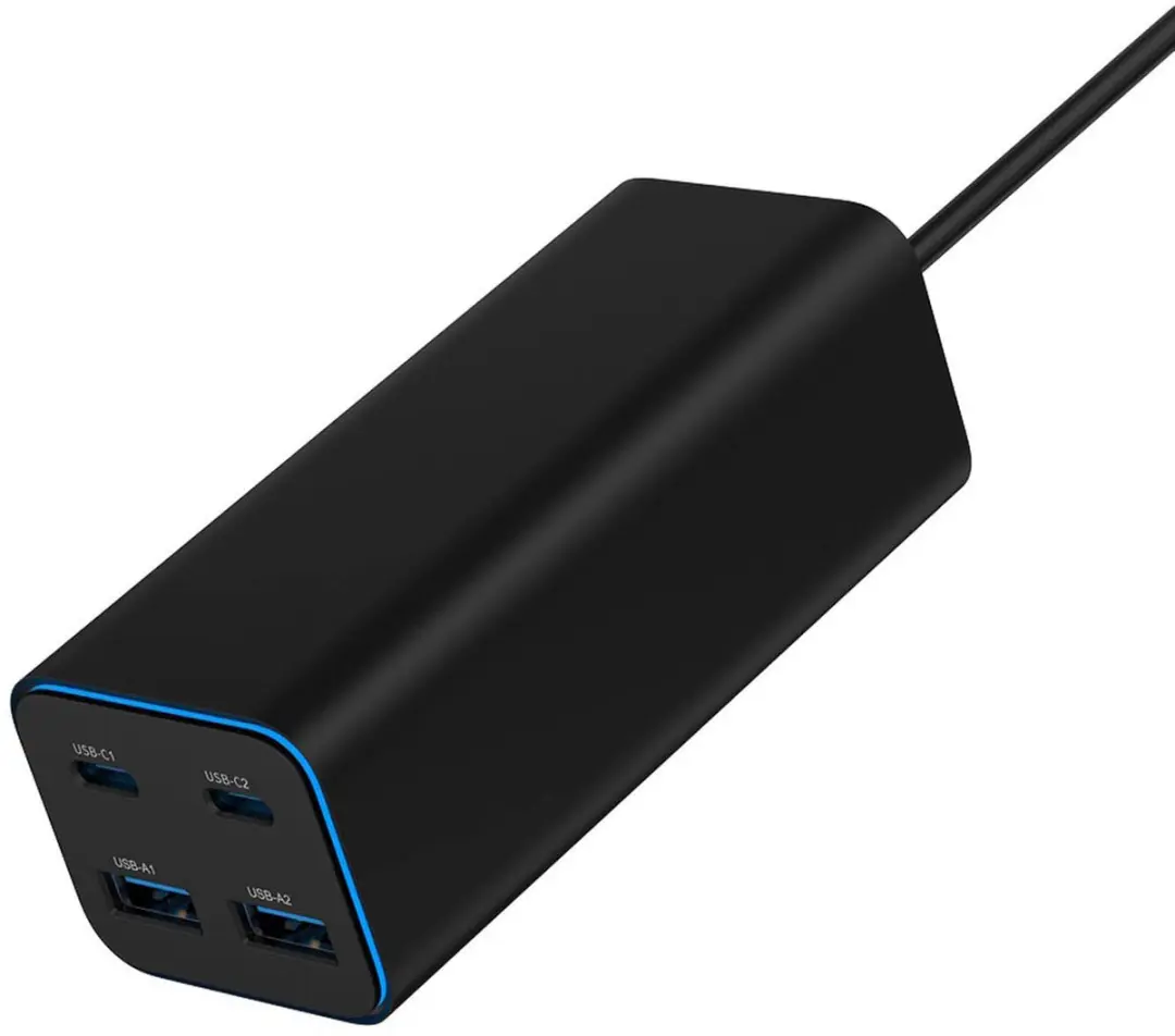 Gembird 100W GaN USB-C Oplader 4 Poorten - Zwart - afbeelding 6 van 6