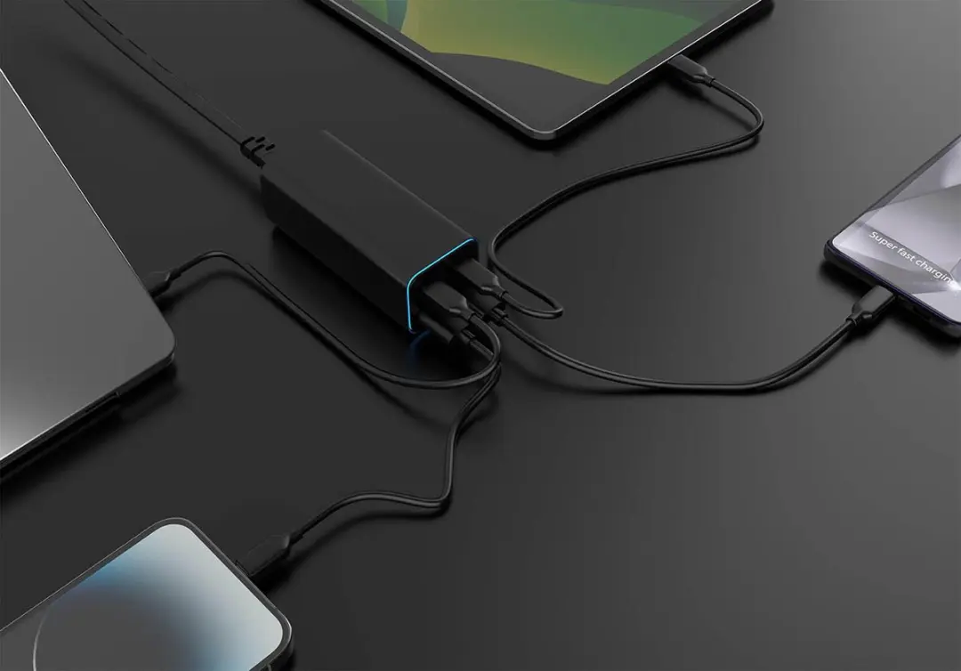 Gembird 100W GaN USB-C Oplader 4 Poorten - Zwart