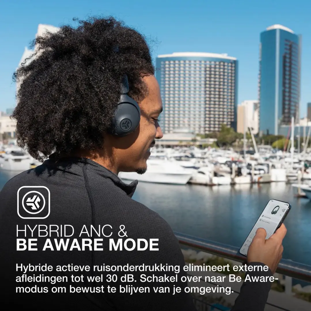 JLab Go Lux ANC IEUHBGOLUXANCRGPH93 Koptelefoon - 70 Uur - Zwart