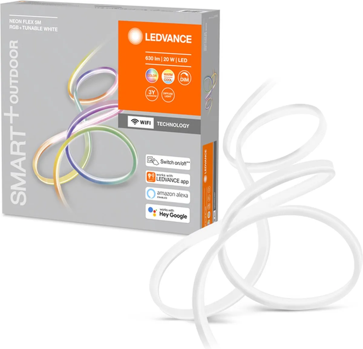 LEDVANCE SMART+ Neon Flex Multicolor 5m - RGBW - Transparent - afbeelding 6 van 6
