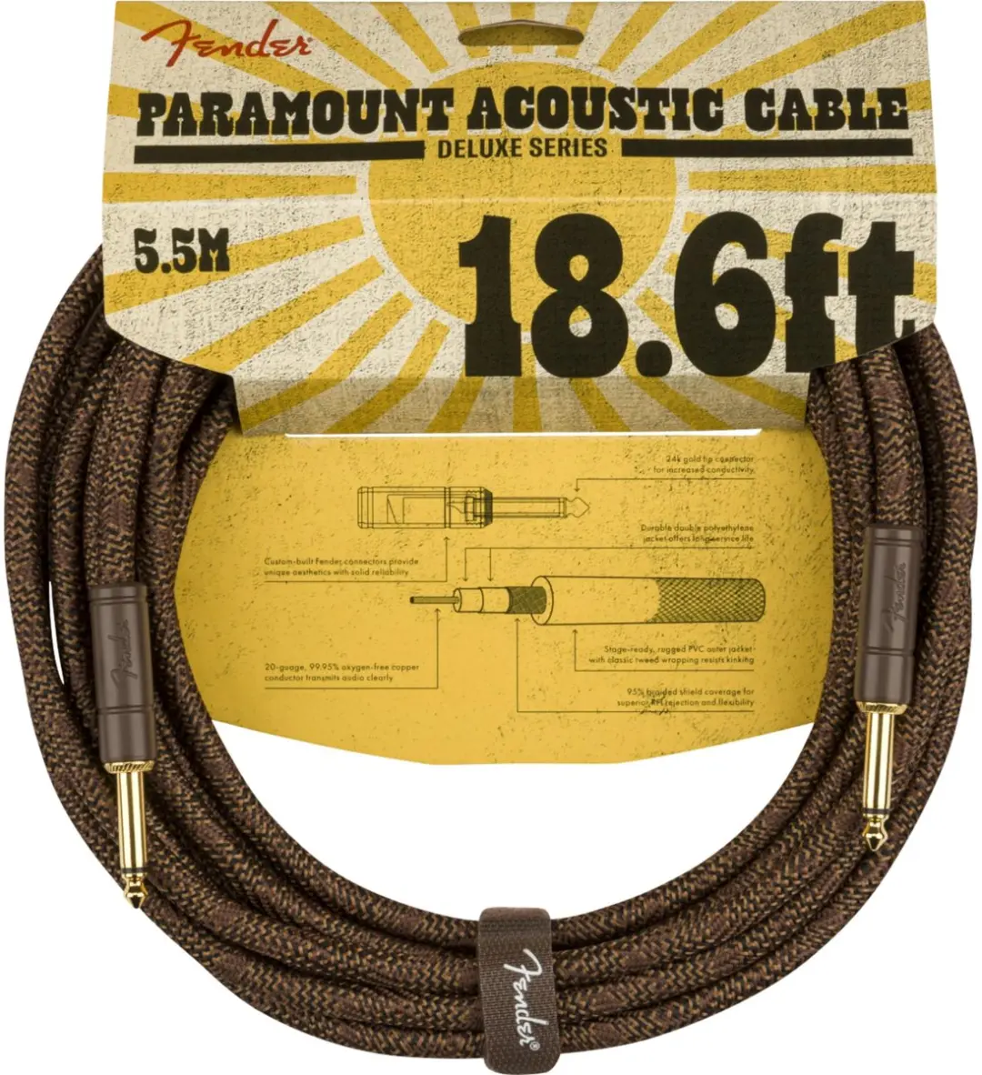 Fender Paramount Akoestische Gitaarkabel 5,5m - Brons