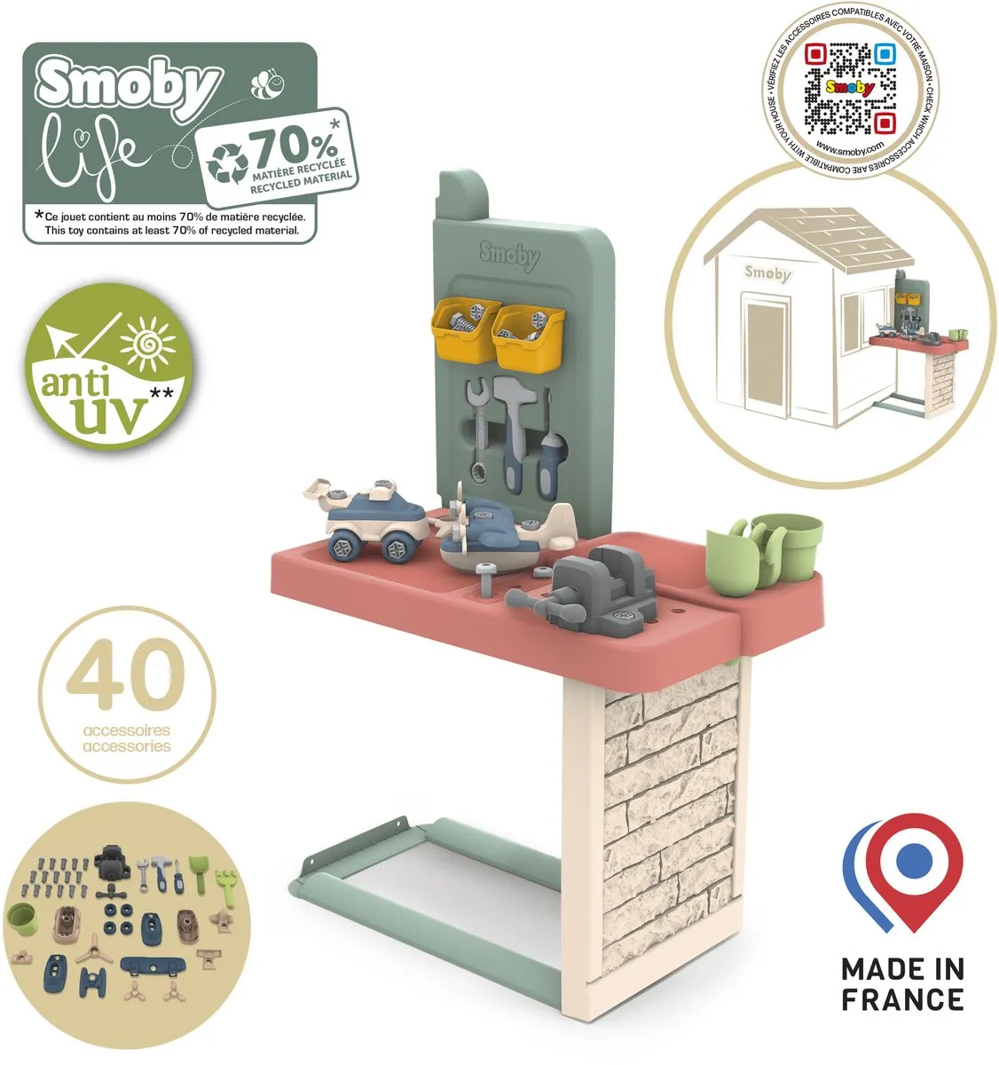 Smoby DHZ Werkbank Speeltoestel Multicolor - 39 Accessoires