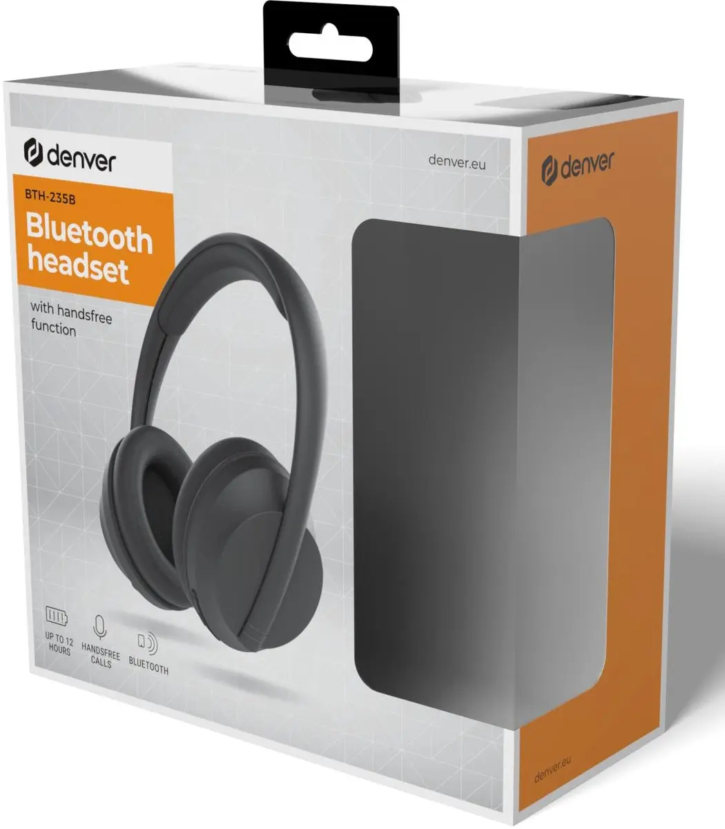 Denver BTH235B Over-Oor Bluetooth Koptelefoon - Zwart - afbeelding 6 van 6