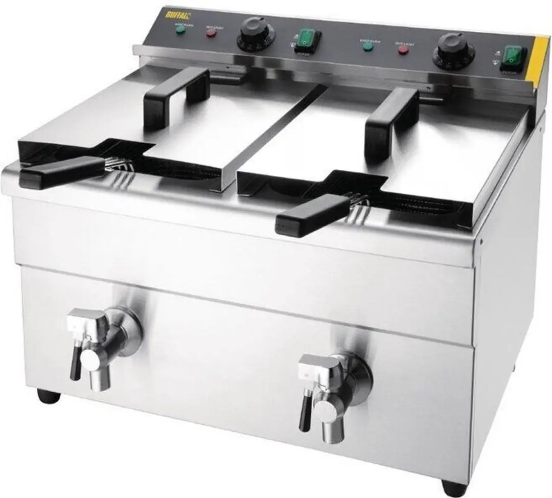 Buffalo CT012 Dubbele Inductiefriteuse 6000W - Grijs