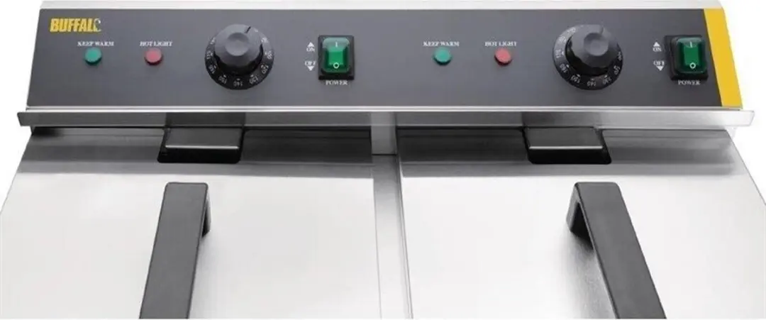 Buffalo CT012 Dubbele Inductiefriteuse 6000W - Grijs
