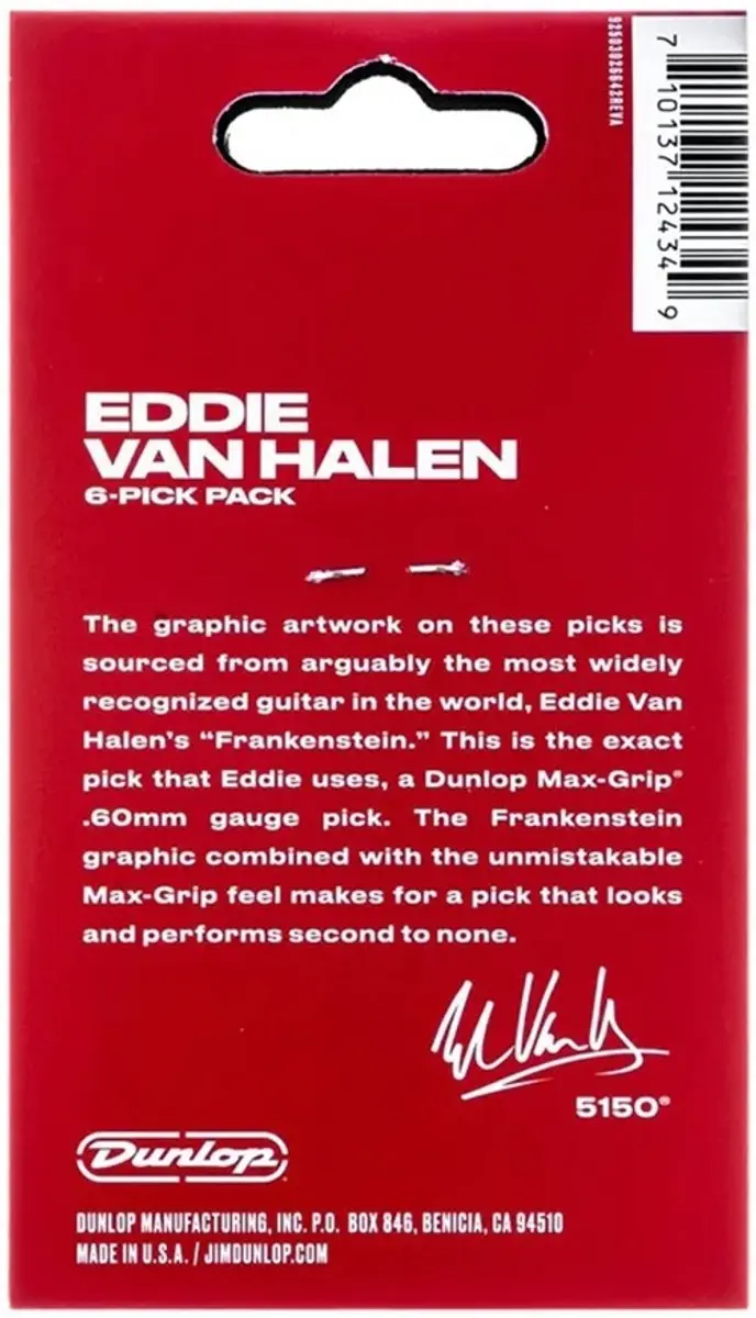 Dunlop EVHP02 Eddie Van Halen Plectrum 0,60mm - Rood/Zwart/Wit