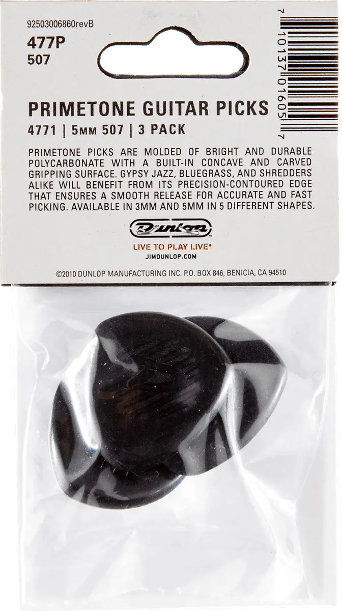 Dunlop Primetone 507 Plectrum - 5.00mm - 3 Stuks