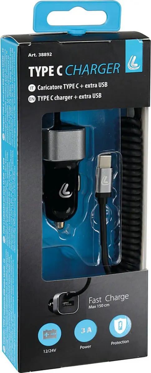 Lampa 38892 Oplader Universeel - 36W - 2x USB - Zwart