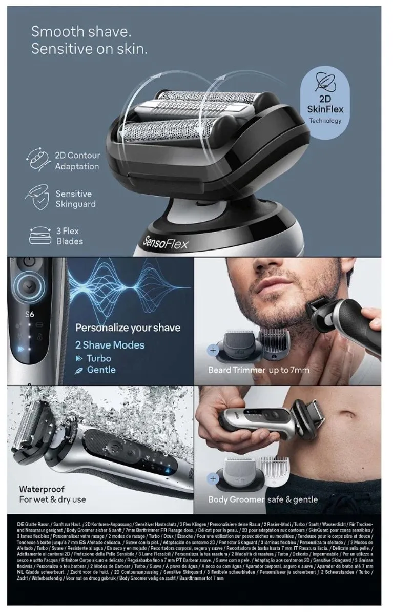 Braun Series 6 62-S7650cc Scheerapparaat - 3 Mesjes