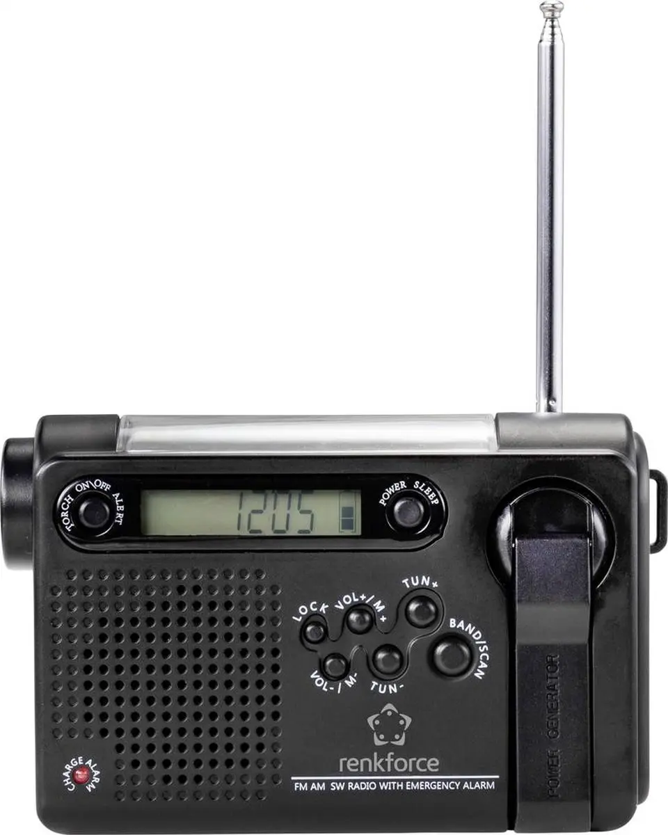 Renkforce RF-4694806 Transistorradio VHF/FM/MW/KW - Oplaadbaar Zwart