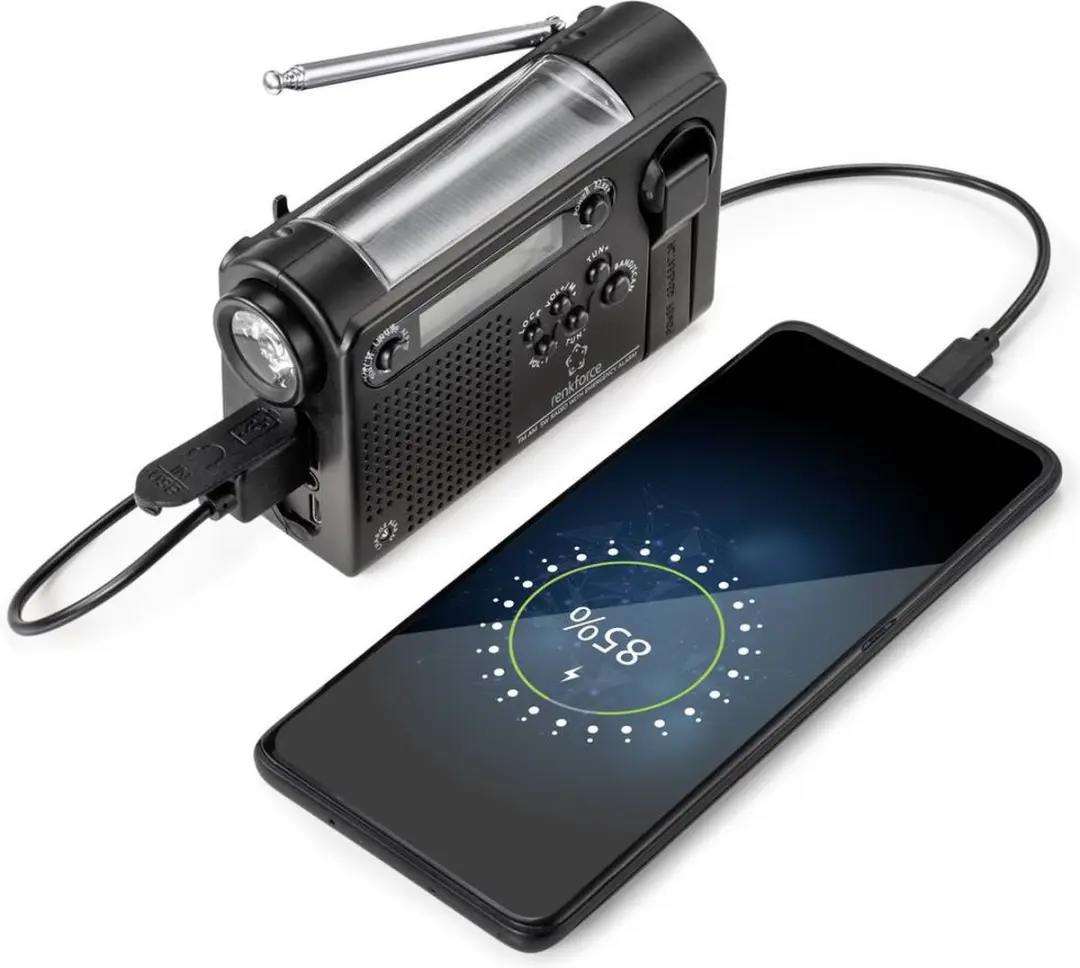 Renkforce RF-4694806 Transistorradio VHF/FM/MW/KW - Oplaadbaar Zwart