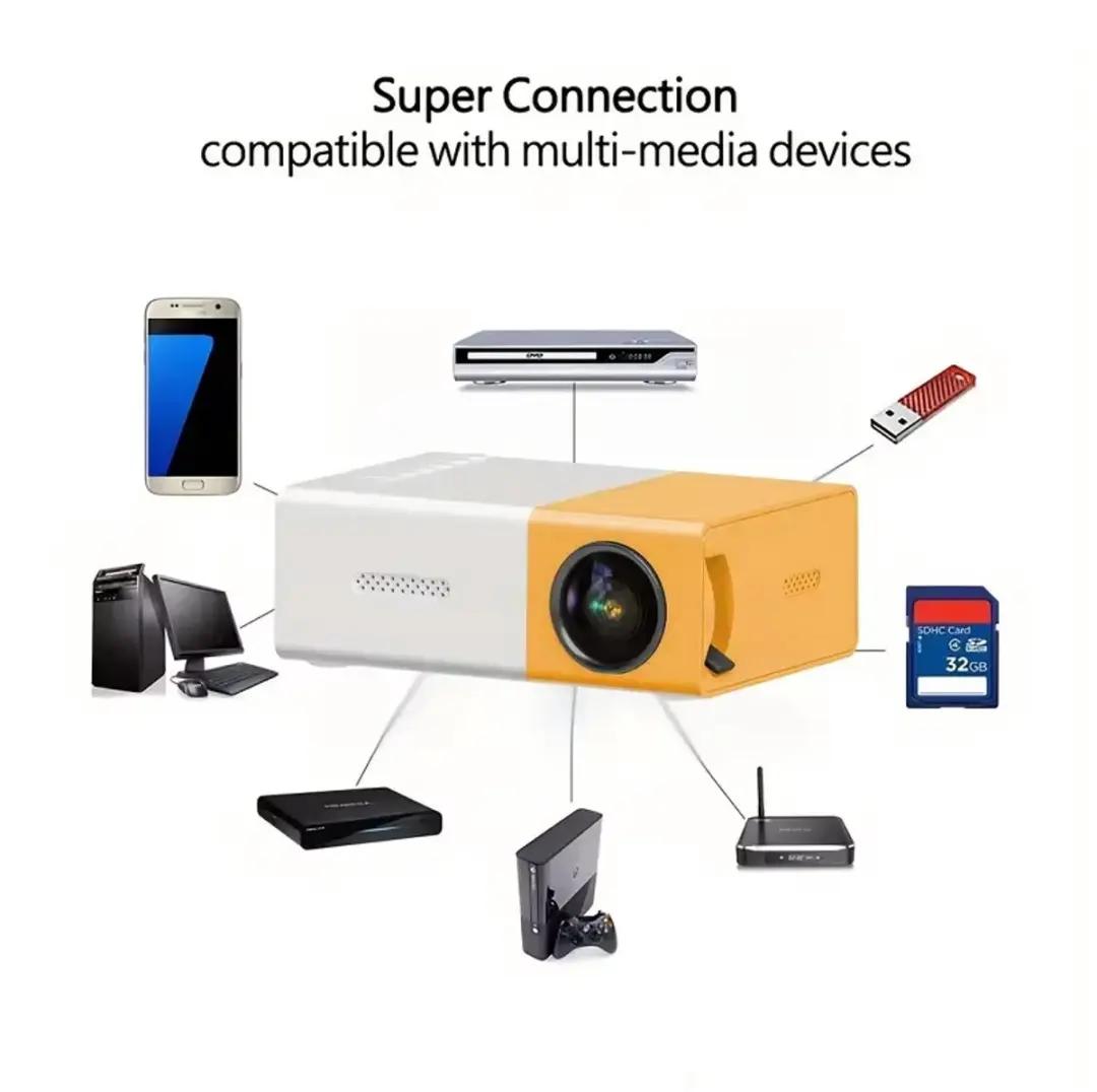 RedParrot Mini Beamer Projector - 25W - Zwart - afbeelding 6 van 6