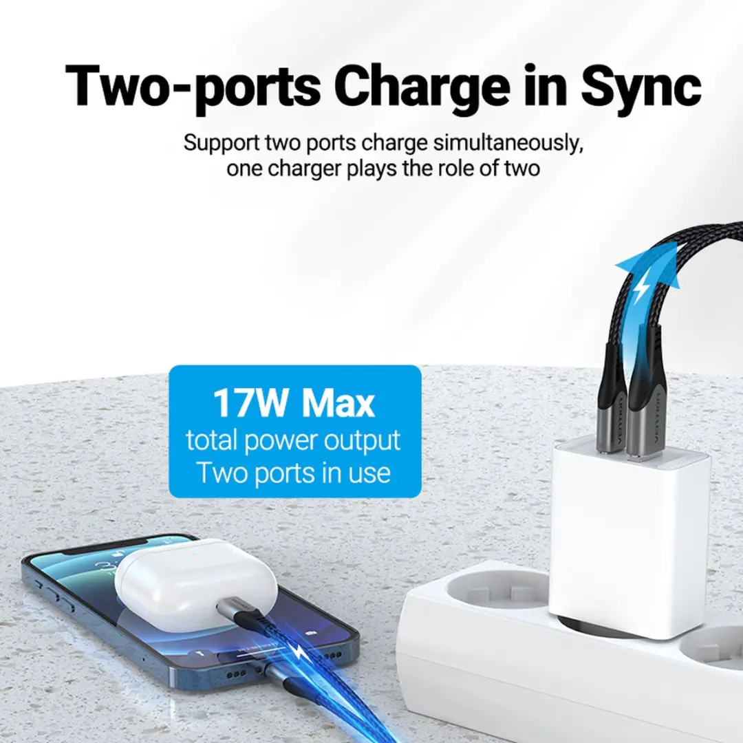 Vention FBBW0-EU 20W USB-C Snellader - Wit