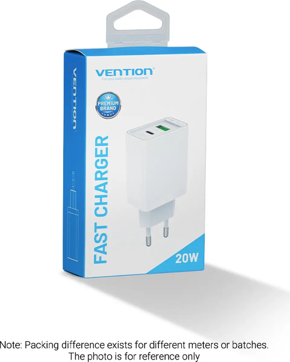 Vention FBBW0-EU 20W USB-C Snellader - Wit