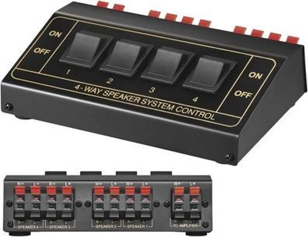 Goobay Speaker Schakelbox 4-voudig - Zwart