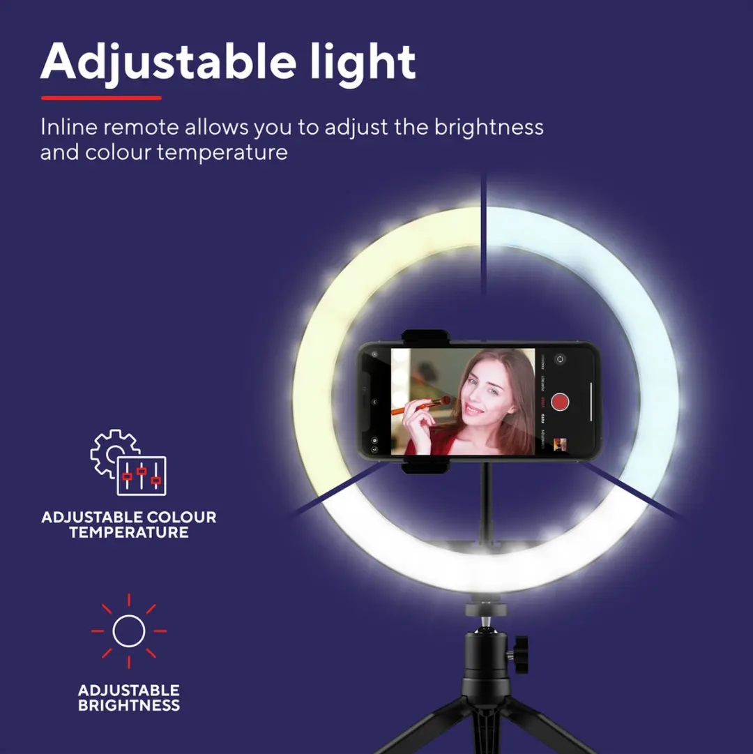 Trust Maku Vlogkit Ringlamp met Statief - Zwart