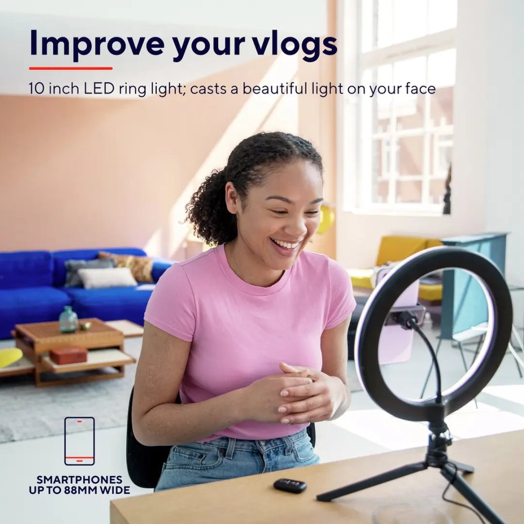 Trust Maku Vlogkit Ringlamp met Statief - Zwart