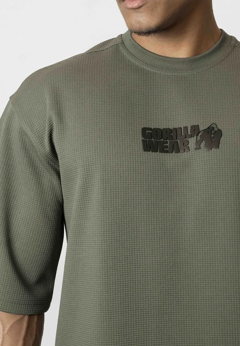 Gorilla Wear Idaho Oversized Waffel T-shirt 3XL - Legergroen