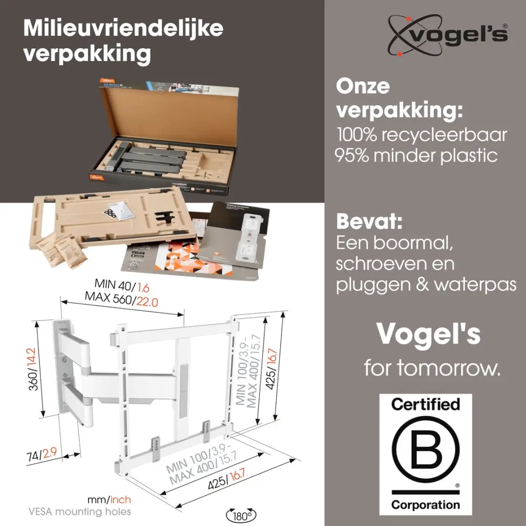 Vogel's ELITE TVM 5445 Draaibare TV-Beugel 32-65" - Wit