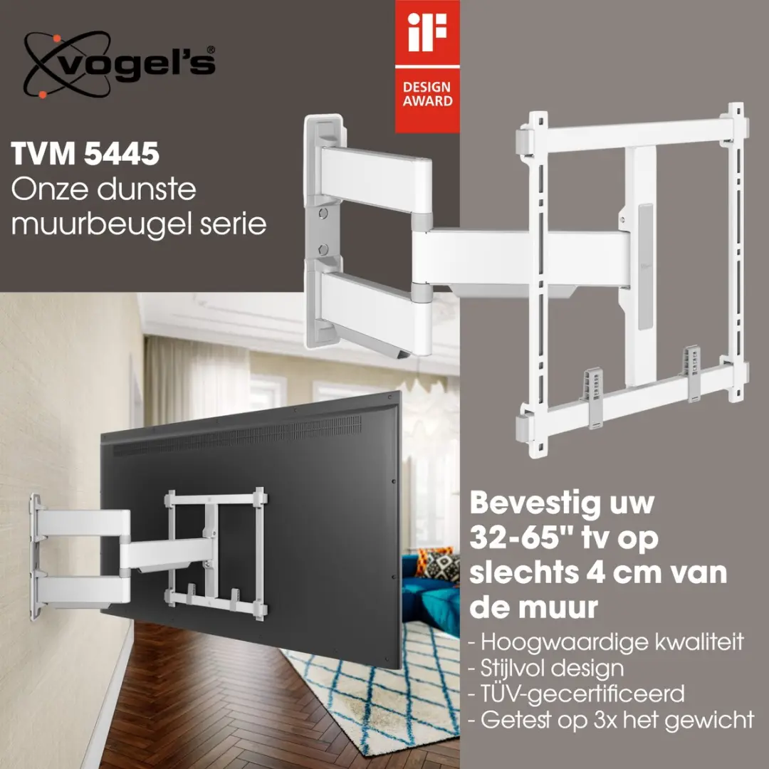 Vogel's ELITE TVM 5445 Draaibare TV-Beugel 32-65" - Wit