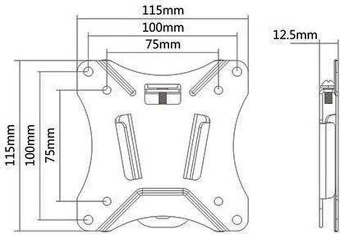 Deltaco ARM-0100 TV Beugel - Vast - 13-27" - 25kg - Zwart