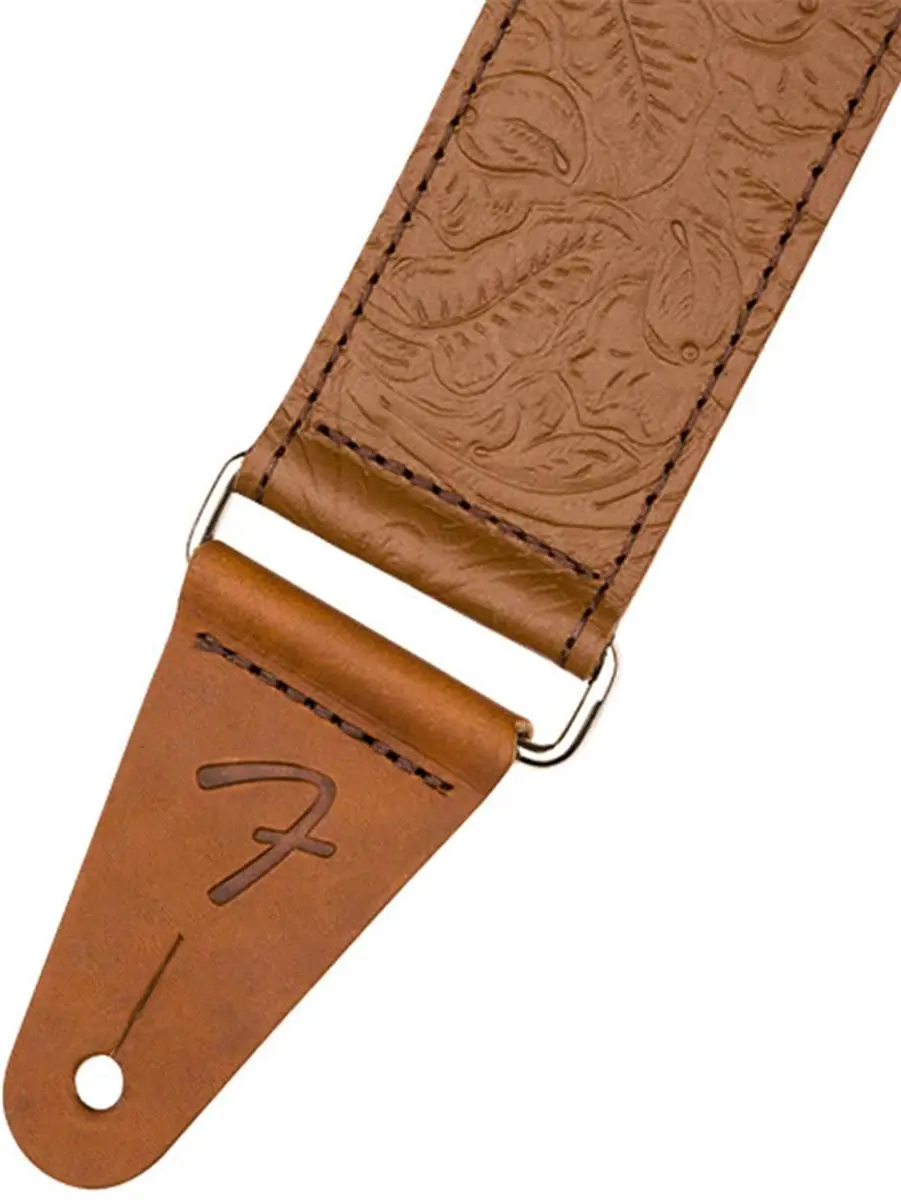 Fender Tooled Leather Gitaarband - Bruin