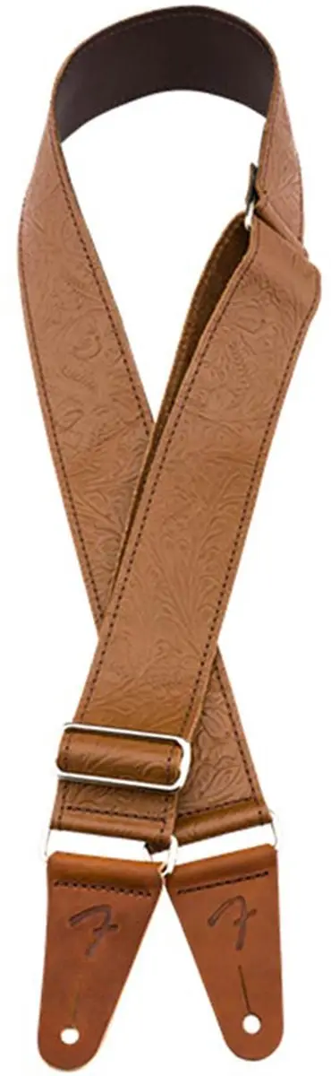 Fender Tooled Leather Gitaarband - Bruin