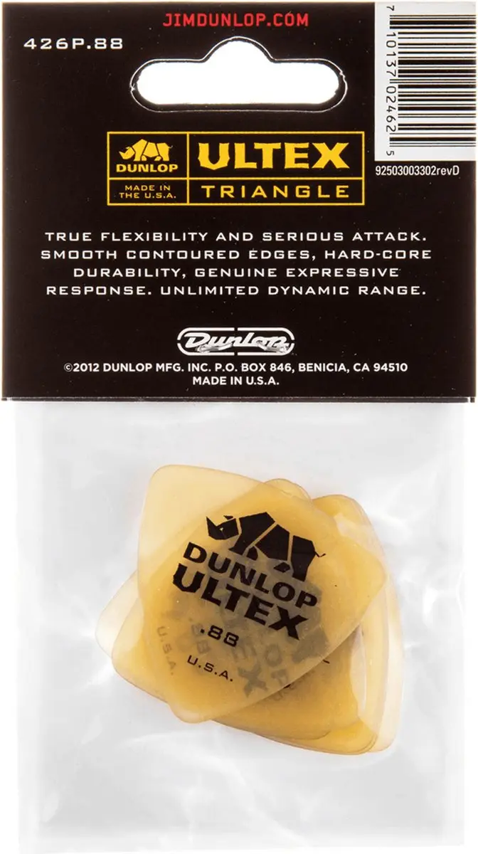 Dunlop Ultex Driehoekplectrum 0,88mm - Geel