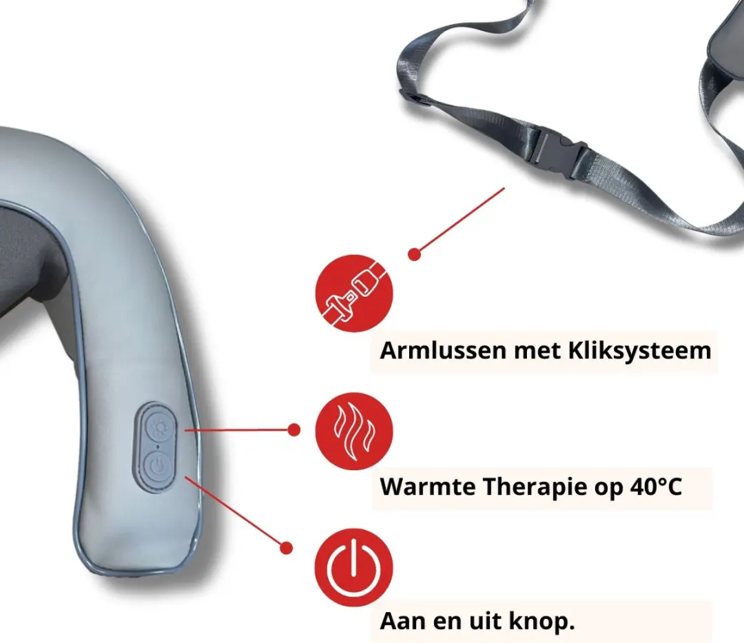 NRG Wellness Shiatsu Massagekussen R1000 - Draadloos - Warmtefunctie