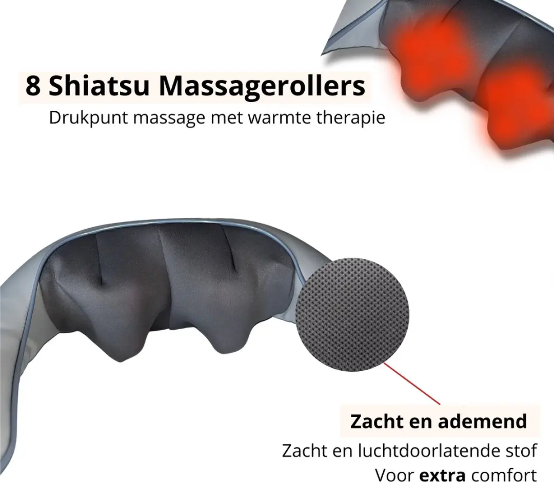 NRG Wellness Shiatsu Massagekussen R1000 - Draadloos - Warmtefunctie - afbeelding 6 van 6
