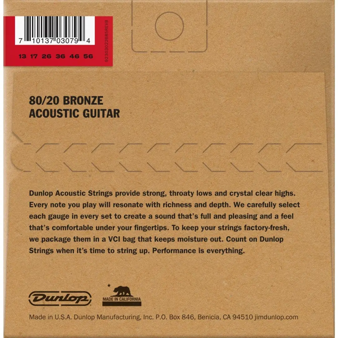 Dunlop DAB1356 Snarenset 6 Stuks - 80/20 Bronze Medium 13-56