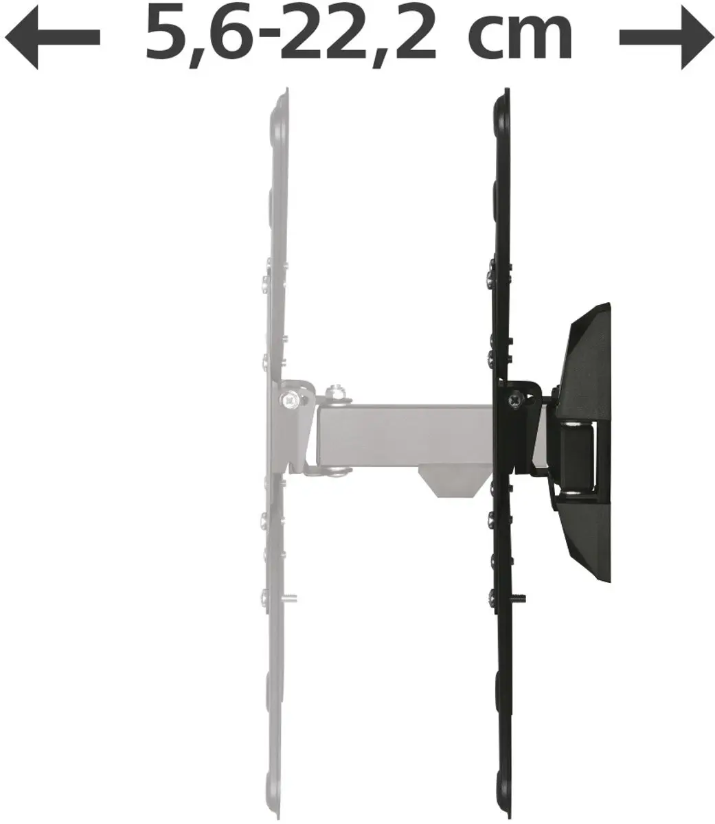 Hama TV Beugel Draai/Kantelbaar 00220823 - 32"-65" - 20kg - VESA 400x400 - Zwart - afbeelding 4 van 6