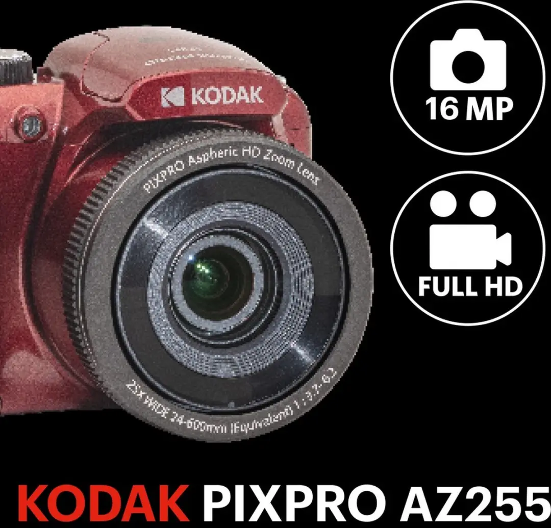 Kodak Pixpro AZ255 Camera 25x Zoom - 16MP Rood - 32GB Kaart