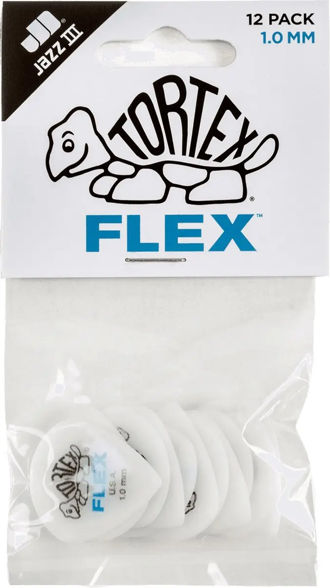 Dunlop Flex Jazz III Plectrum 1.00mm - Blauw - 12 Stuks